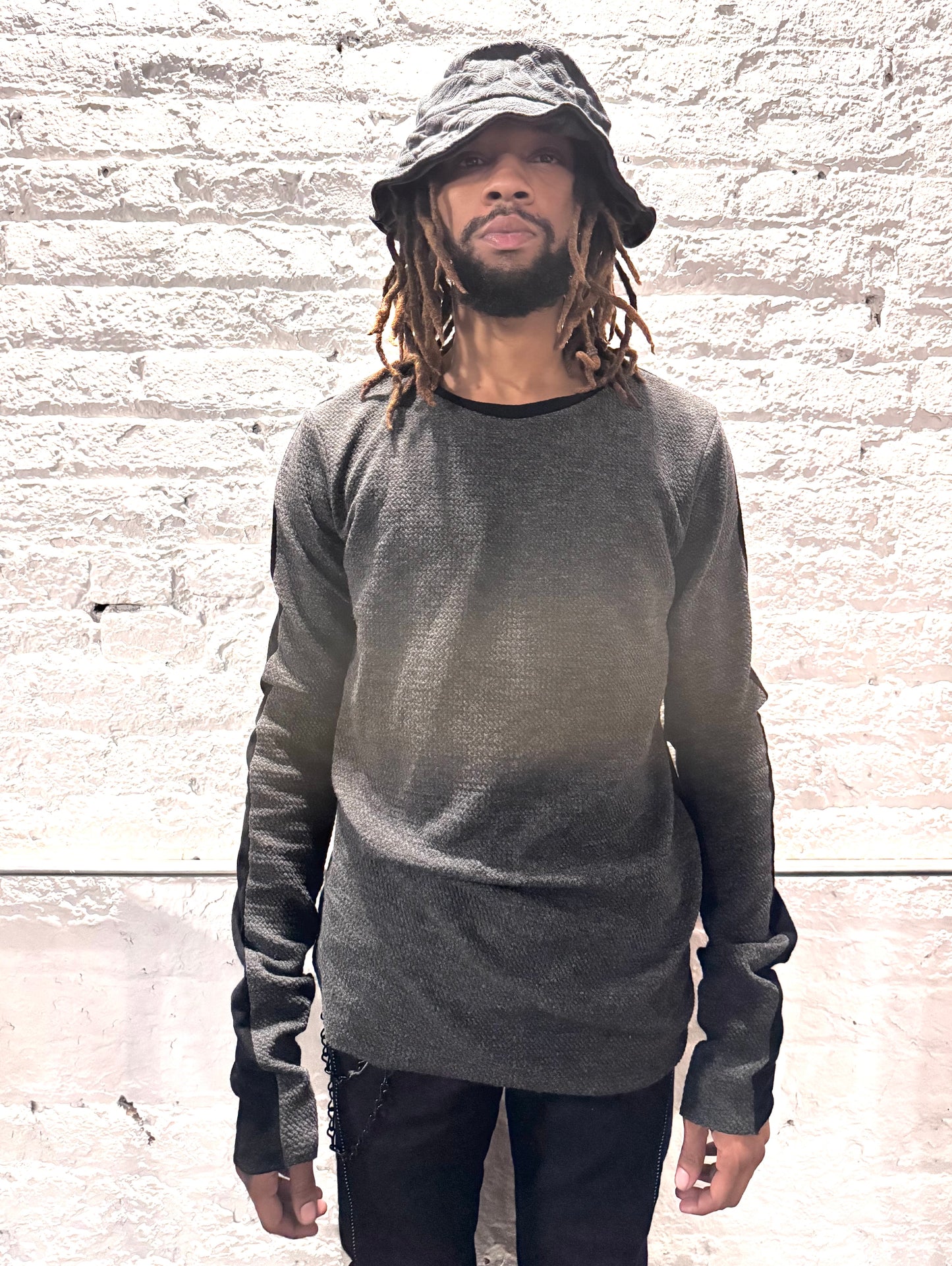 ZBT JAMAICA || .5 PRIMORDIAL LONG SLEEVE || COTTON ||GREY + BLACK