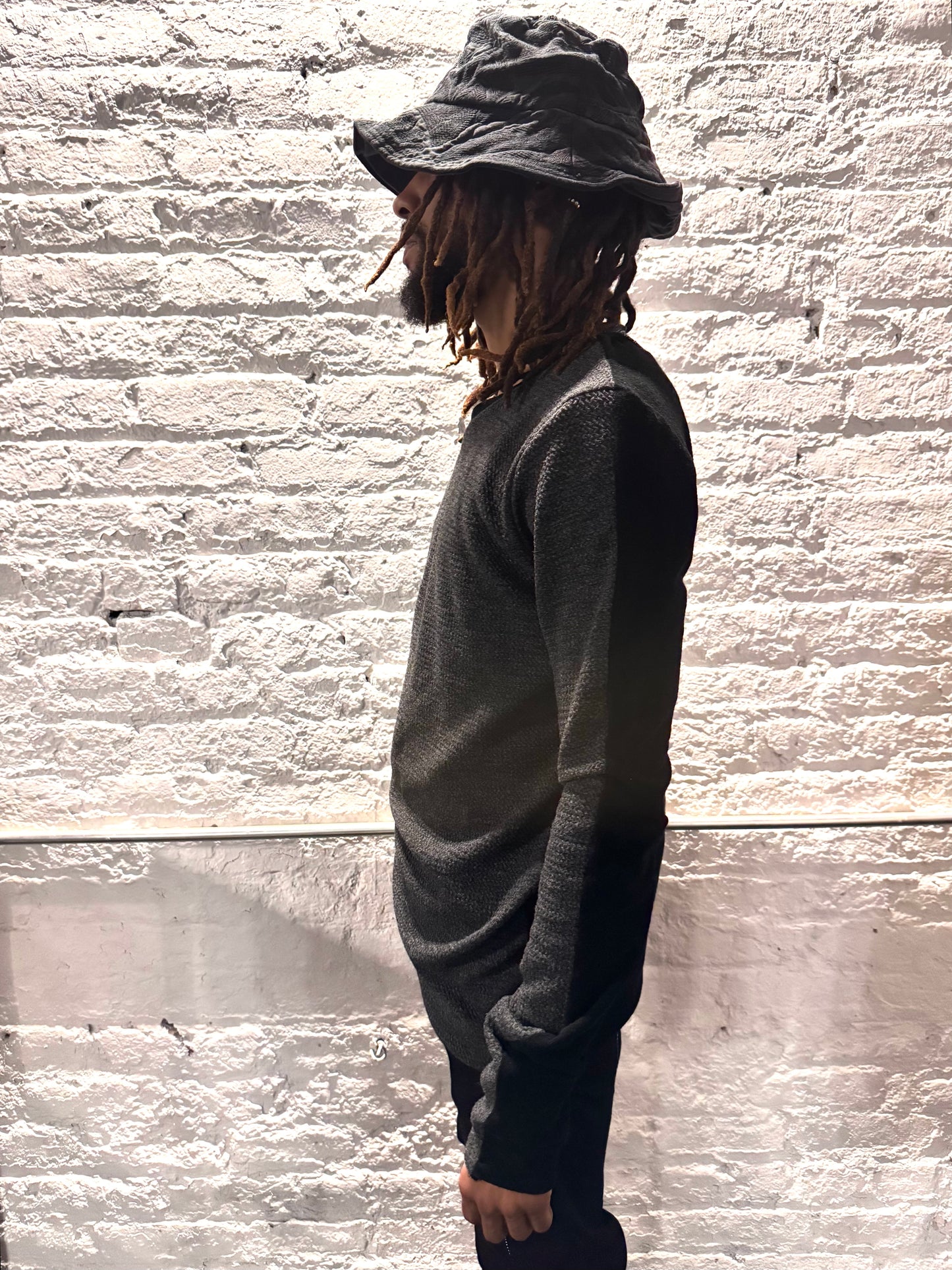 ZBT JAMAICA || .5 PRIMORDIAL LONG SLEEVE || COTTON ||GREY + BLACK