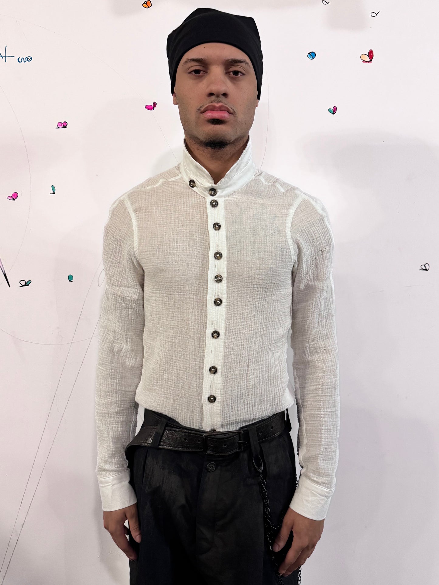 SS26 || FAULTED SHOULDER CRINKLED SHIRT || DOUBLE GAUZE COTTON