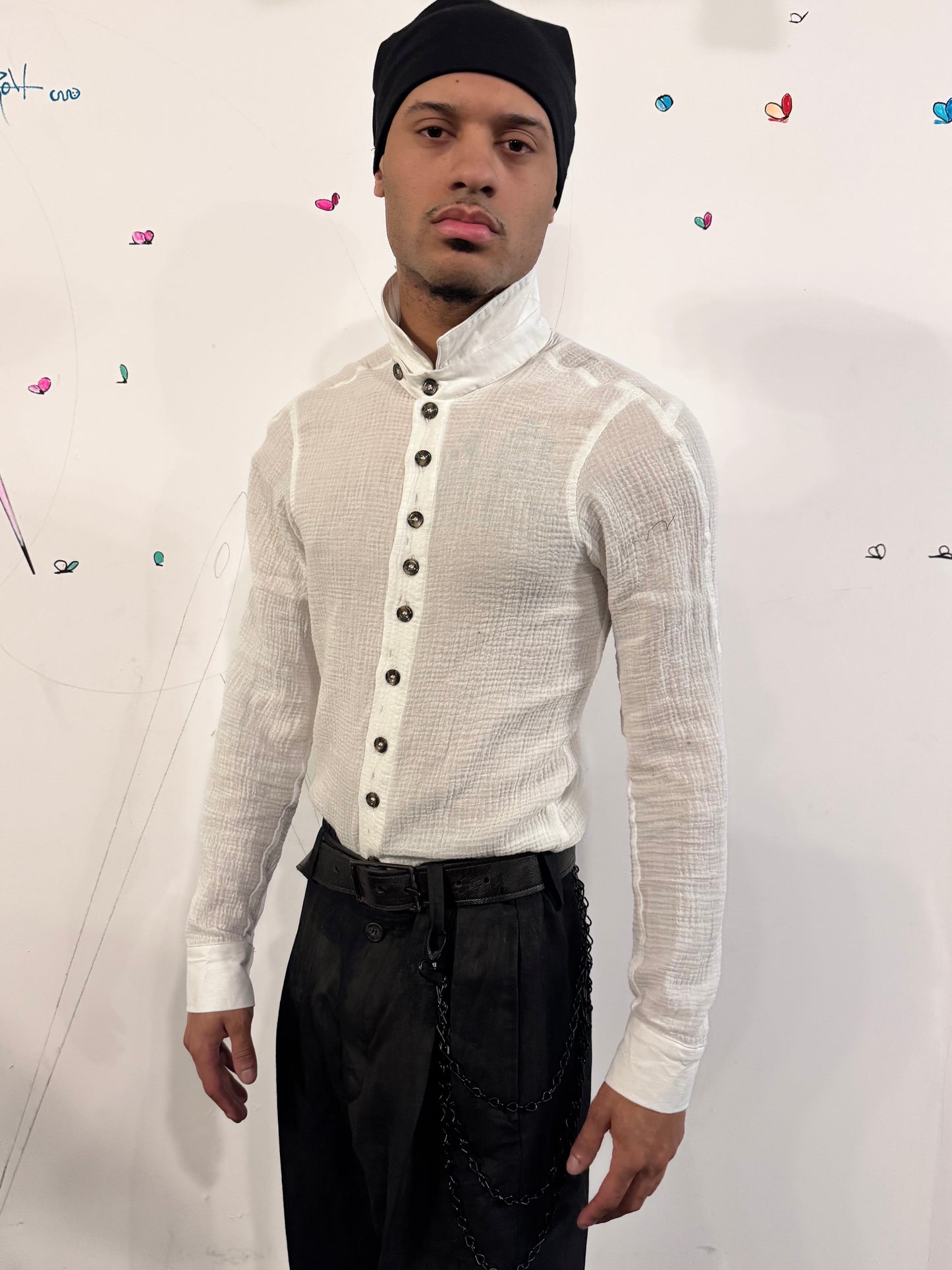 SS26 || FAULTED SHOULDER CRINKLED SHIRT || DOUBLE GAUZE COTTON