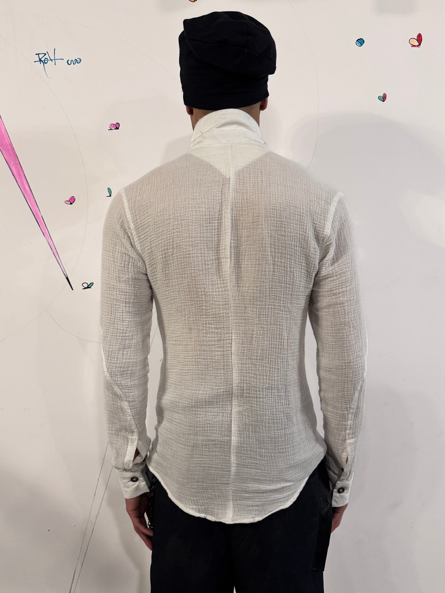 SS26 || FAULTED SHOULDER CRINKLED SHIRT || DOUBLE GAUZE COTTON