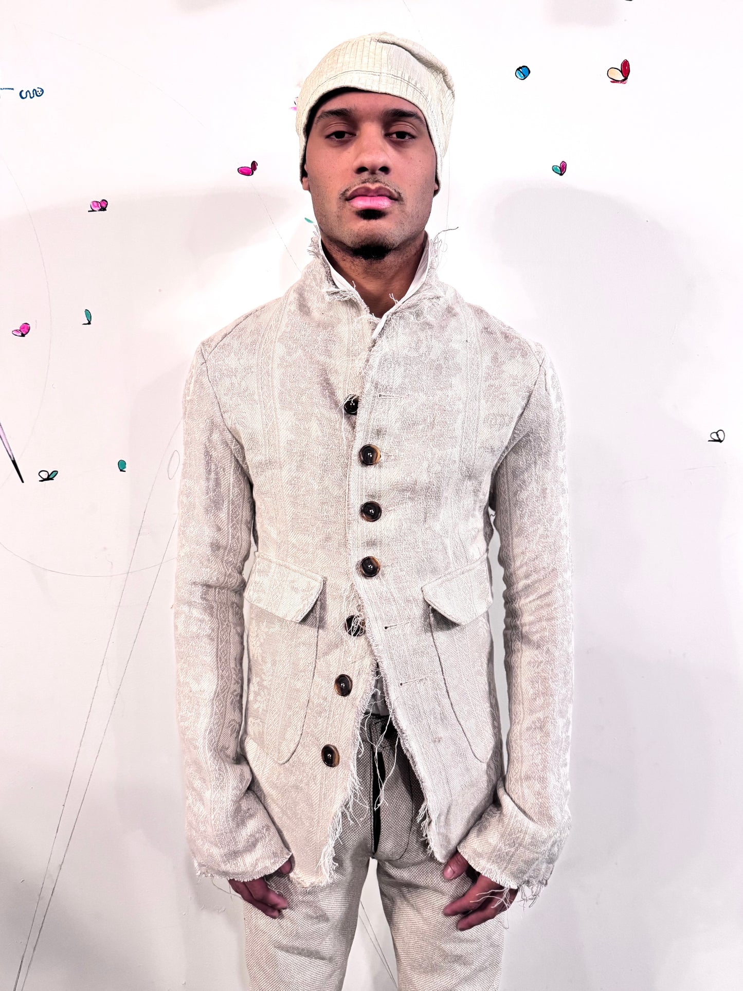 SS26 || PROTOLOGICAL ARCHETYPE LONG BLAZER || LINEN ECRU