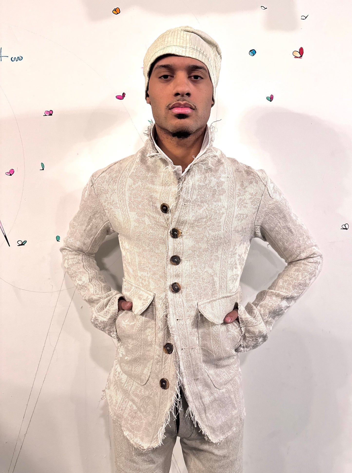 SS26 || PROTOLOGICAL ARCHETYPE LONG BLAZER || LINEN ECRU