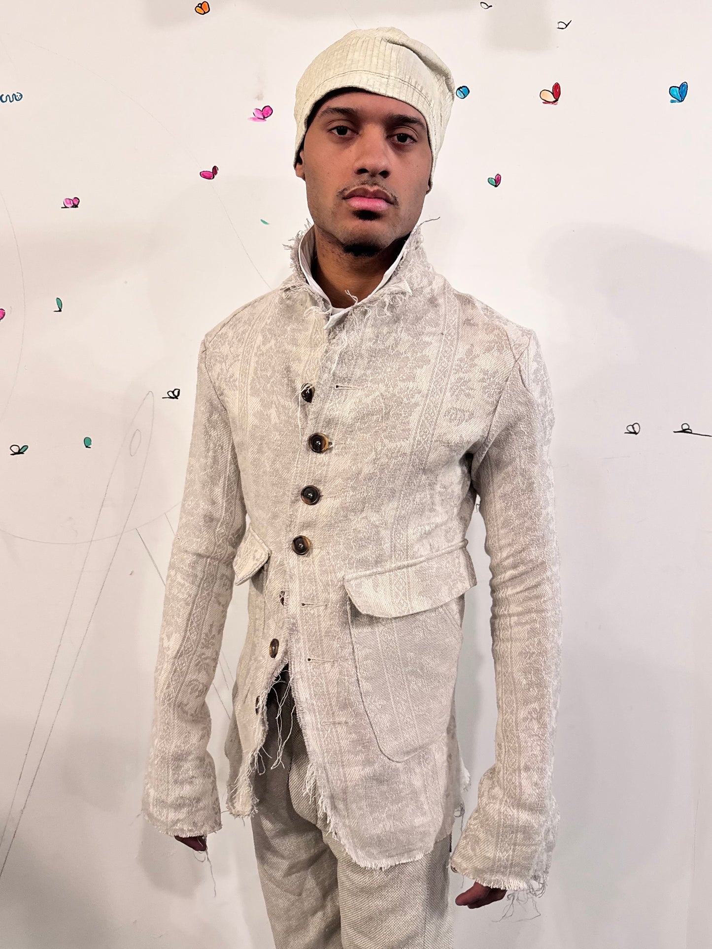 SS26 || PROTOLOGICAL ARCHETYPE LONG BLAZER || LINEN ECRU