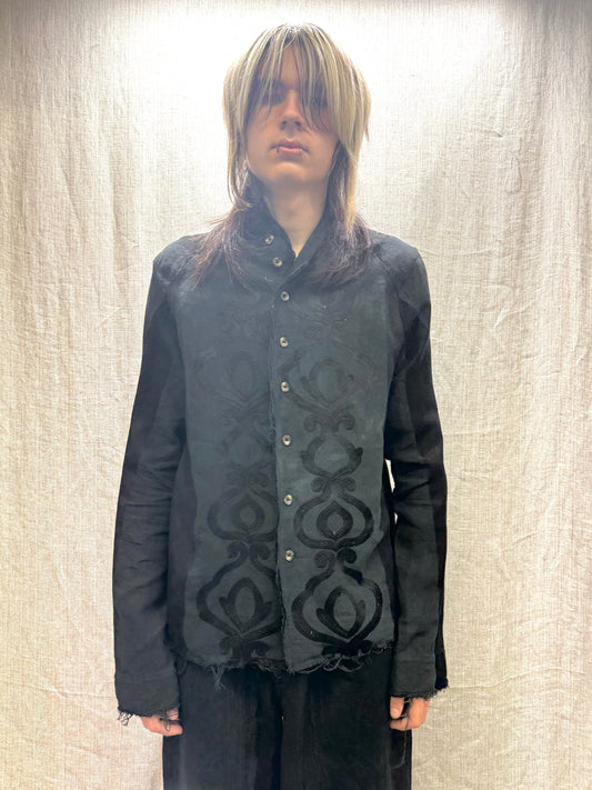 FW24 || PROTOLOGICAL ARCHETYPE EMBROIDERED SHIRT || BLACK