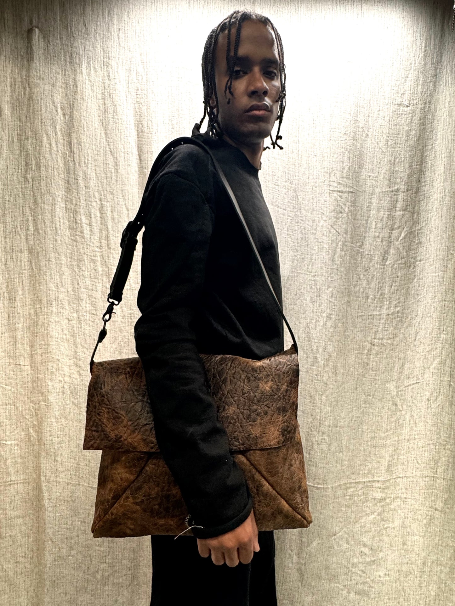 FW24 || POLIS BAG || ARTISANAL RUST - ELEPHANT LEATHER