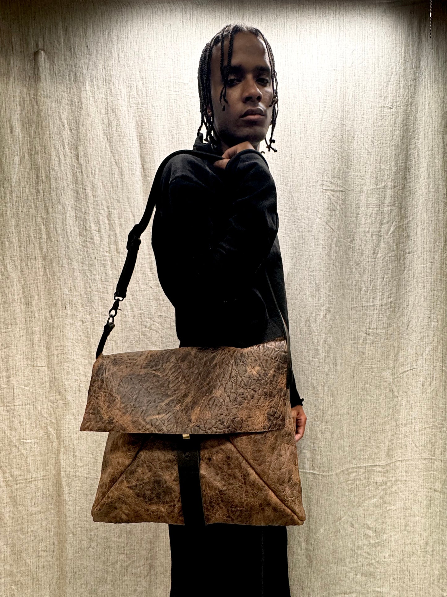 FW24 || POLIS BAG || ARTISANAL RUST - ELEPHANT LEATHER