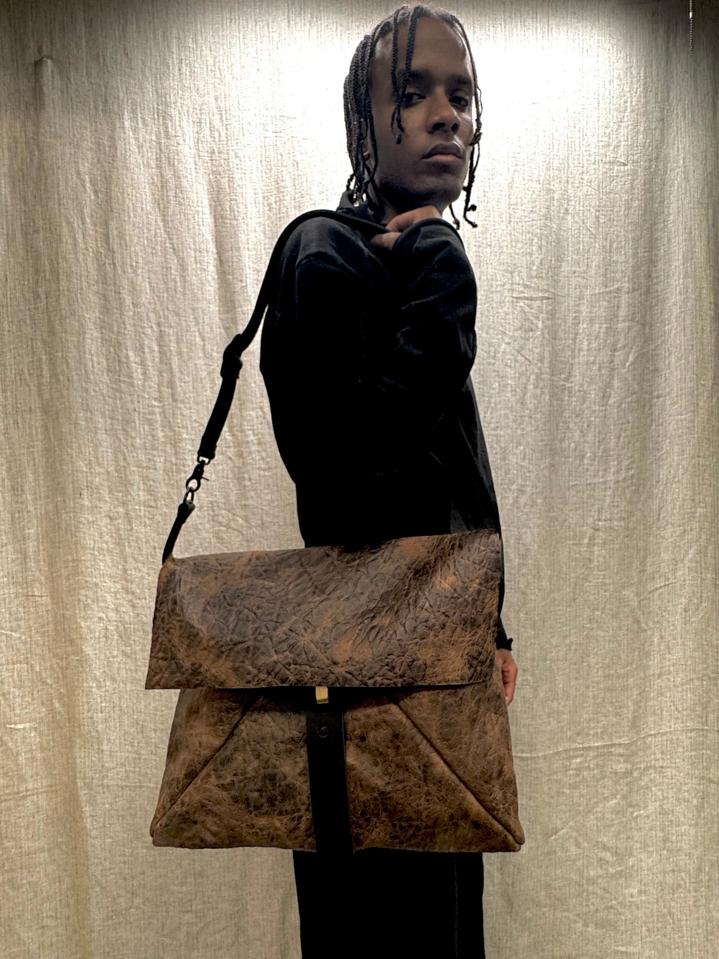 FW24 || POLIS BAG || ARTISANAL RUST - ELEPHANT LEATHER