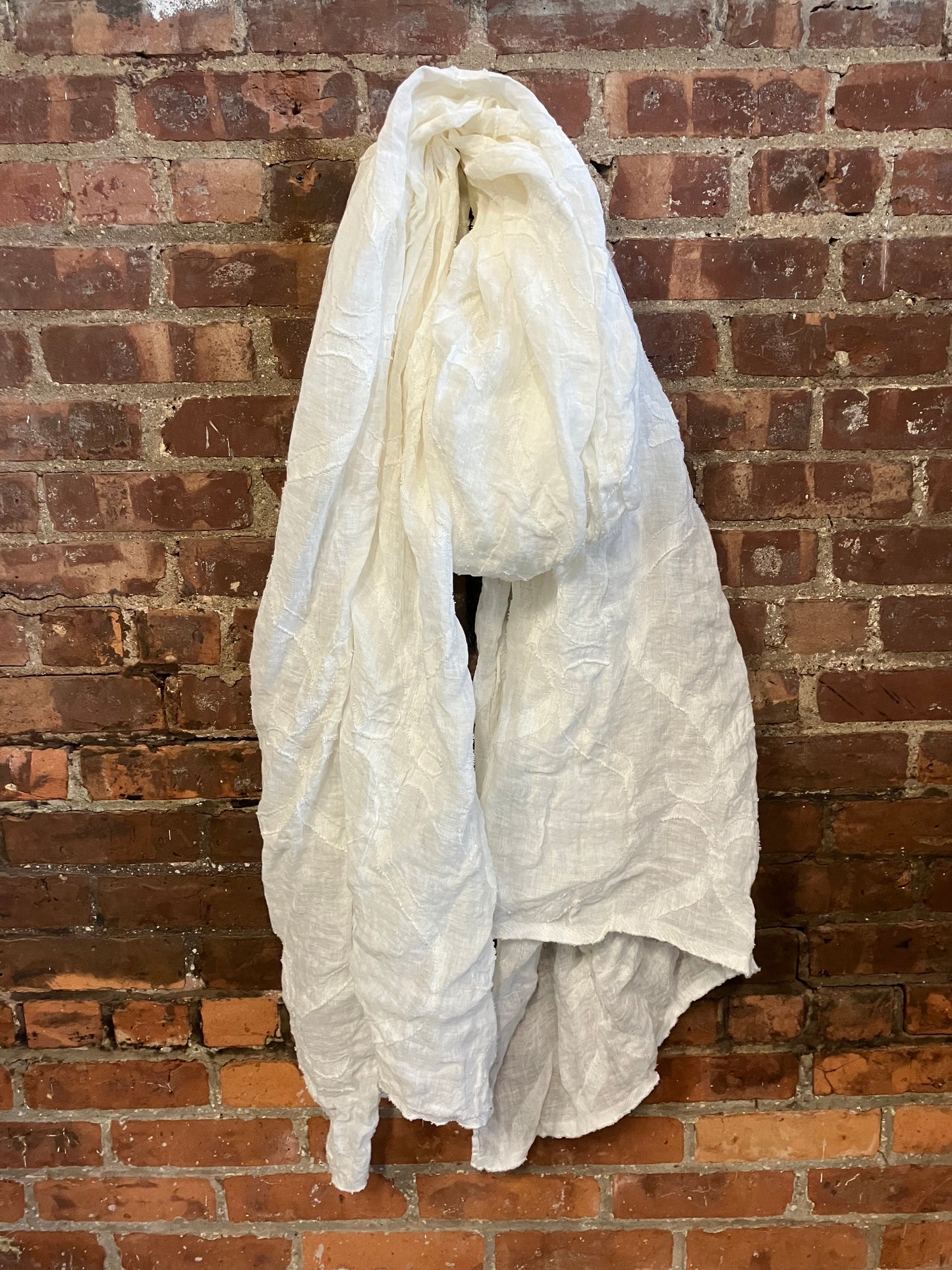 SS23 LINEN DOUBLE WIDTH SCARF - WHITE