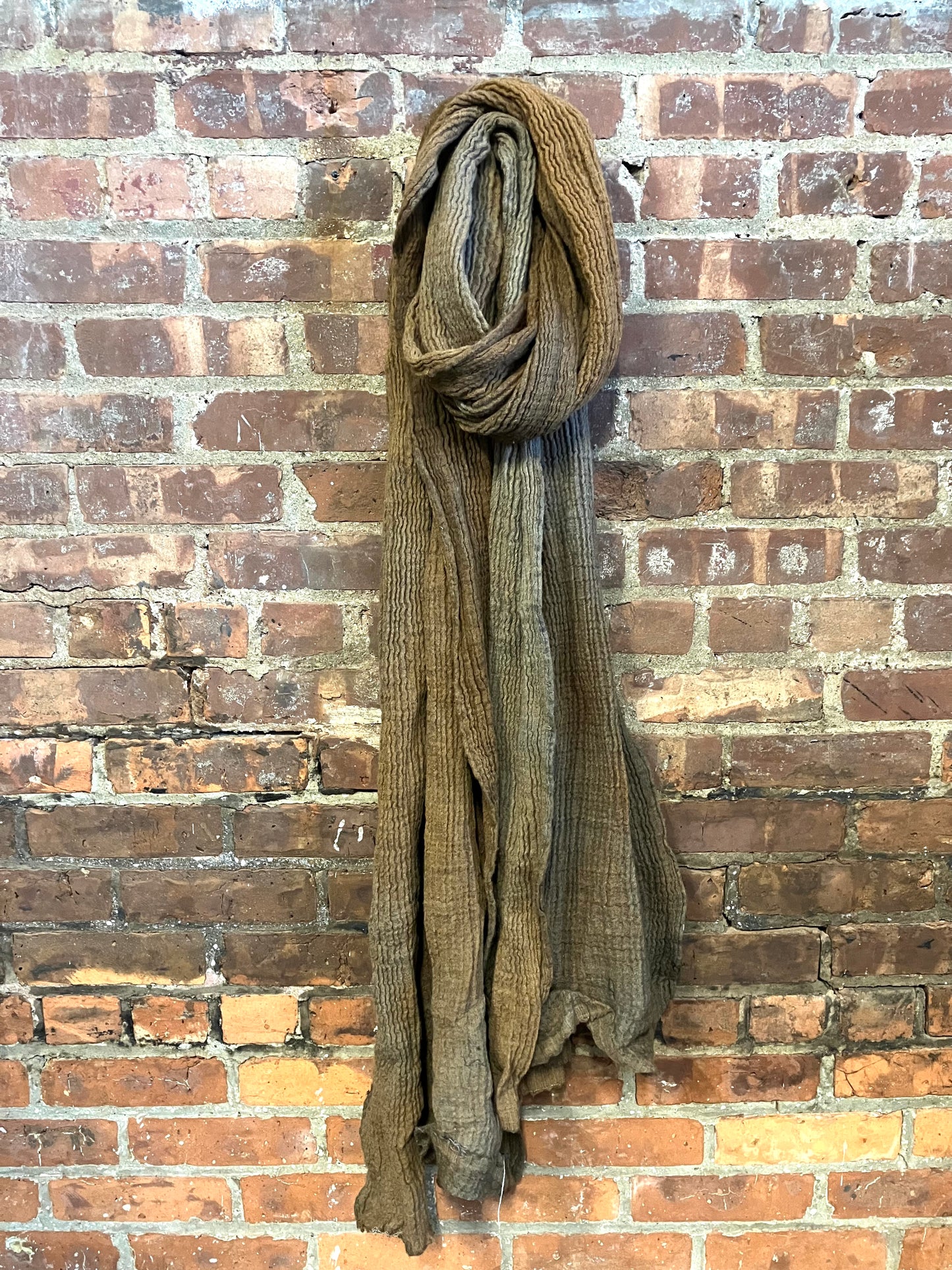 SS23 LINEN AND WOOL LARGE SCARF - COPPER