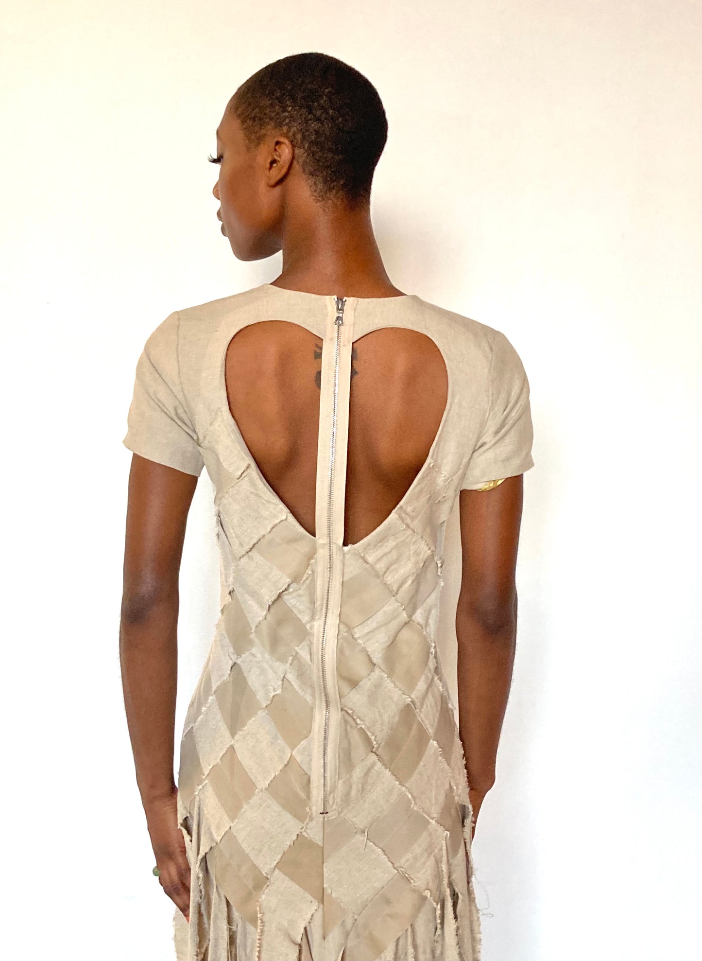 KNG13 || FEMME - LATTICE WORK "NOVEN" DRESS || 100% LINEN