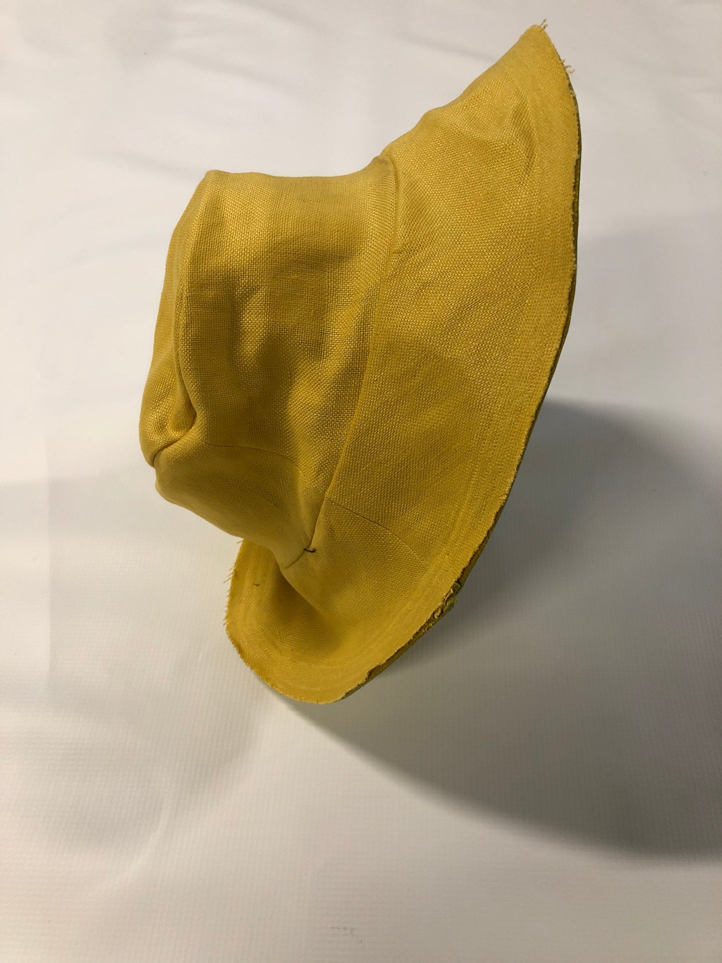 KNG13 || EXTENDED BRIM BUCKET HAT  ||  100% COWHIDE -YELLOW
