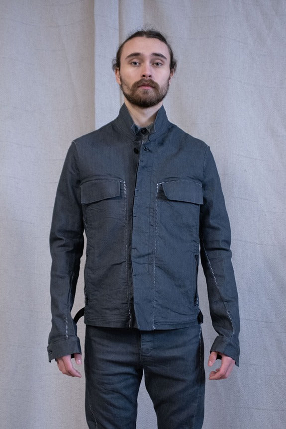 SS23 || OVERLOCKED CLASSIC BORG JACKET || GREY