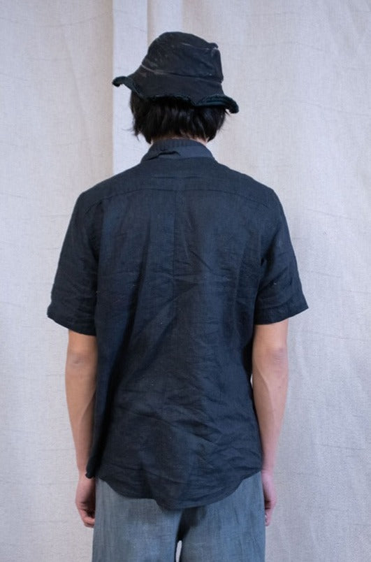 SS23|| DOUBLE FRONT SHORT SLEEVE SHIRT - OD BLACK